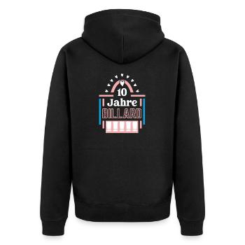Billard Jubiläum 10 Jahre Trainerin Spielerin Team - Unisex Premium Bio Zip Hoodie - Schwarz - Hinten - Nico (187cm)