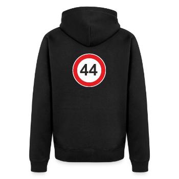 44 forty-four birthday speed limit - Unisex Premium Organic Zip Hoodie - black - Back - Nico (187cm)