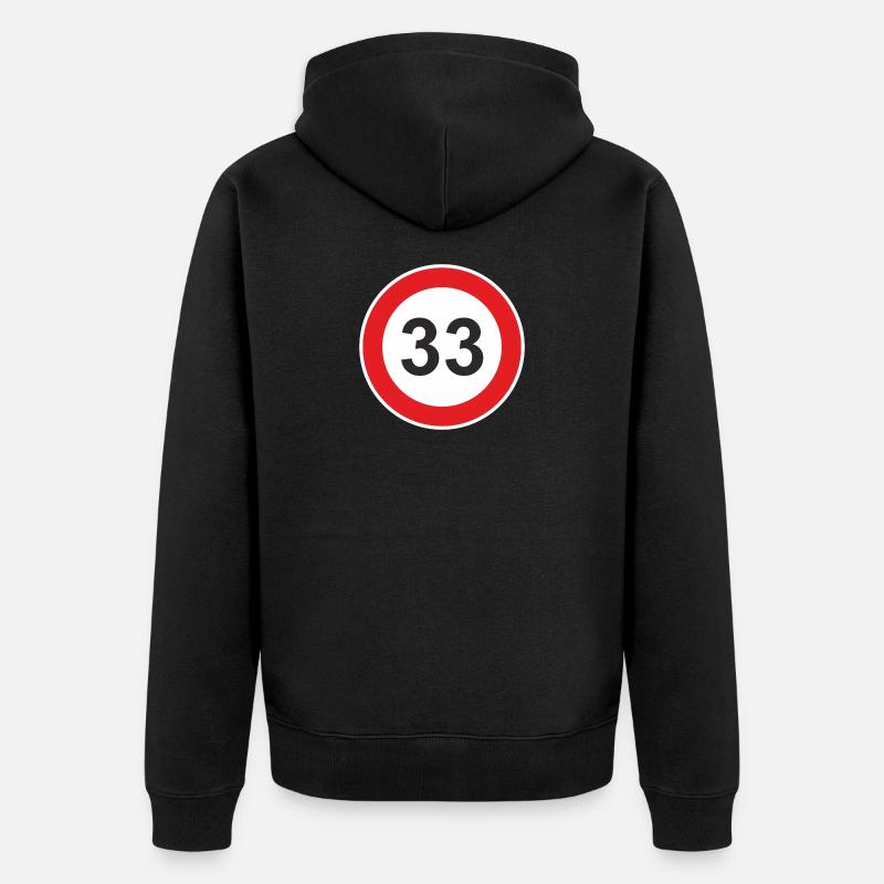 33 ans 33 33 ans - Veste à capuche bio Premium Unisexe - noir