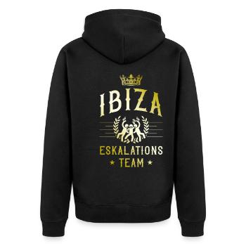 Ibiza Escalation - Unisex Premium Organic Zip Hoodie - black - Back - Nico (187cm)