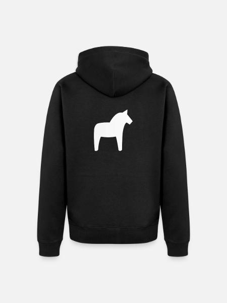 Dalahäst Pferd Schweden - Unisex Premium Bio Zip Hoodie - Schwarz
