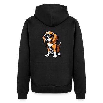 Beagle Dogs Cool Comic - Unisex Premium Organic Zip Hoodie - black - Back - Nico (187cm)