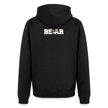 Bear LGBT Gay Pride Cartoon CSD Teddy - Unisex Premium Organic Zip Hoodie - black - Back - Nico (187cm)
