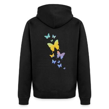 Papillon Papillon Animal Couleur colorée - Veste à capuche bio Premium Unisexe - noir - Dos - Nico (187cm)