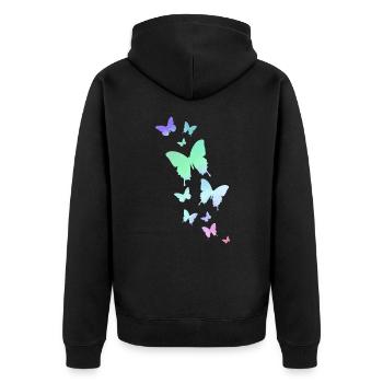 Papillon Papillon Animal Couleur colorée - Veste à capuche bio Premium Unisexe - noir - Dos - Nico (187cm)
