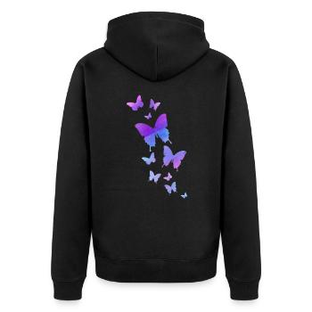 Papillon Papillon Animal Couleur colorée - Veste à capuche bio Premium Unisexe - noir - Dos - Nico (187cm)