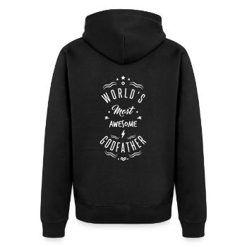 AWESOME GODFATHER - Unisex Premium Organic Zip Hoodie - black - Back - Nico (187cm)