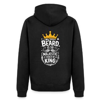 Bart Schnurrbart Bärtige Männer - Unisex Premium Bio Zip Hoodie - Schwarz - Hinten - Nico (187cm)