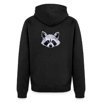 Sweet raccoon - Unisex Premium Organic Zip Hoodie - black - Back - Nico (187cm)