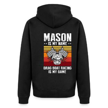 Conception de bateaux de dragster pour les plaisanciers de course - Veste à capuche bio Premium Unisexe - noir - Dos - Nico (187cm)