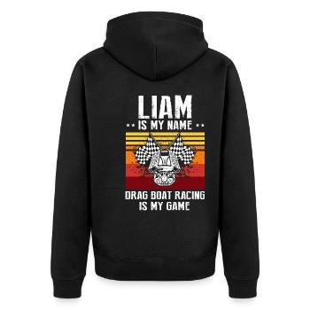 Racing boat design for drag boat racing - Unisex Premium Organic Zip Hoodie - black - Back - Nico (187cm)