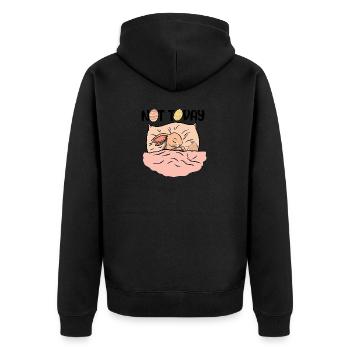 Joyeuses Pâques - pas aujourd’hui. Lazy Bunny faisant la sieste avec - Veste à capuche bio Premium Unisexe - noir - Dos - Nico (187cm)