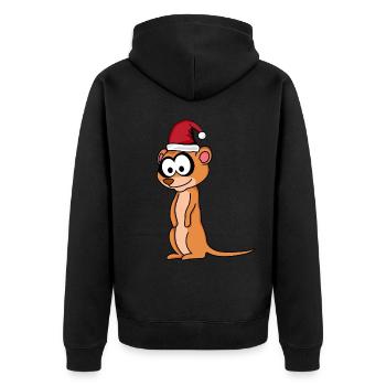 Suricate Comique de Noël - Veste à capuche bio Premium Unisexe - noir - Dos - Nico (187cm)