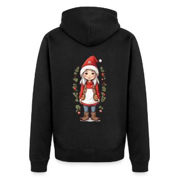Noël nordique Gnome elfe Mama Gnome Design - Veste à capuche bio Premium Unisexe - noir - Dos - Nico (187cm)