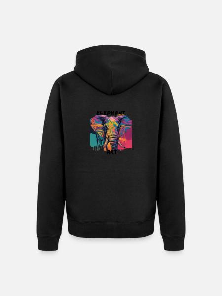 Africa Steppe and Animals - Unisex Premium Organic Zip Hoodie - black