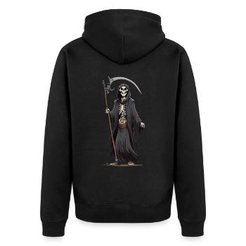 Dessin animé Grim Reaper Halloween squelette d’os - Veste à capuche bio Premium Unisexe - noir - Dos - Nico (187cm)