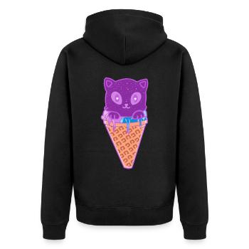 Crème glacée pour chat Crème glacée - Veste à capuche bio Premium Unisexe - noir - Dos - Nico (187cm)