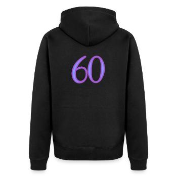 60. 60 ANS. 60e ANNIVERSAIRE. ANNIVERSAIRE 60 ANS. - Veste à capuche bio Premium Unisexe - noir - Dos - Nico (187cm)