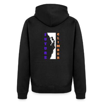 Future Rock Climber - Unisex Premium Organic Zip Hoodie - black - Back - Nico (187cm)