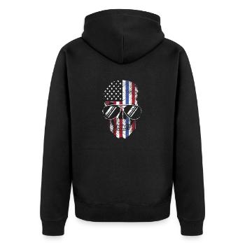 Amérique - Veste à capuche bio Premium Unisexe - noir - Dos - Nico (187cm)