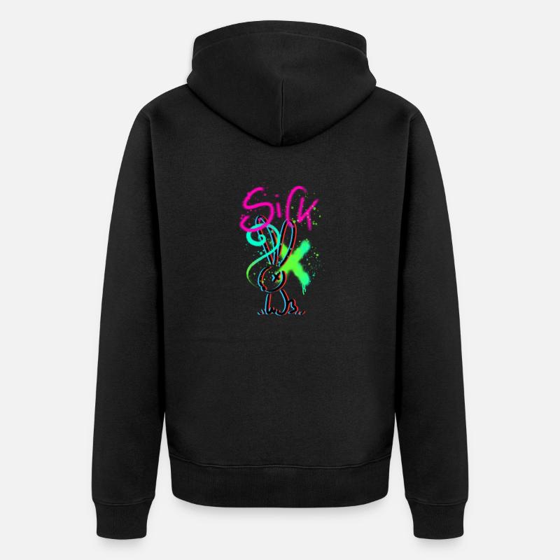 SICK - Unisex Premium Bio Zip Hoodie - Schwarz