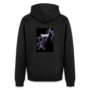Bogota - Unisex Premium Bio Zip Hoodie - Schwarz - Hinten - Nico (187cm)
