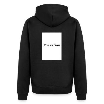 You vs. You - Unisex Premium Organic Zip Hoodie - black - Back - Nico (187cm)