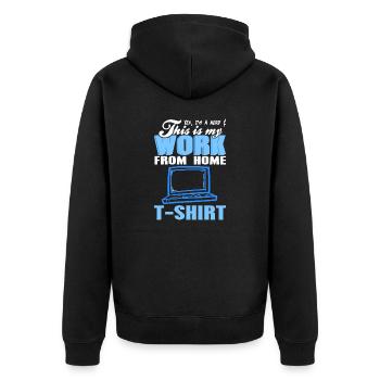 This Is My Work From Home T-Shirt Funny Nerd - Unisex Premium Bio Zip Hoodie - Schwarz - Hinten - Nico (187cm)