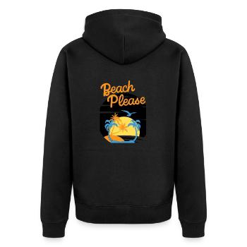 Beach Please - Chemise Palm Sunset - Veste à capuche bio Premium Unisexe - noir - Dos - Nico (187cm)