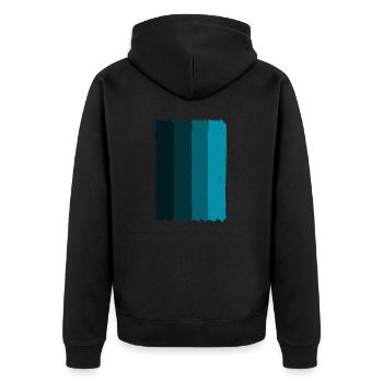 Stylisches Design Turkis - Unisex Premium Bio Zip Hoodie - Schwarz - Hinten - Nico (187cm)