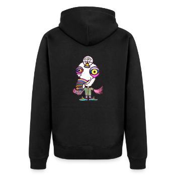 Blues Trasch - Unisex Premium Bio Zip Hoodie - Schwarz - Hinten - Nico (187cm)
