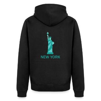 New York - Veste à capuche bio Premium Unisexe - noir - Dos - Nico (187cm)