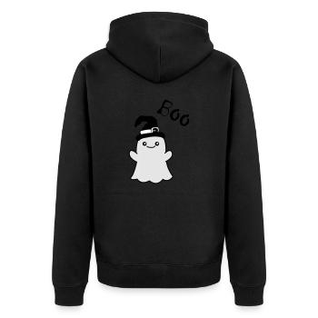 Drôle de fantôme Boo - Veste à capuche bio Premium Unisexe - noir - Dos - Nico (187cm)