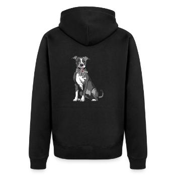 American Staffordshire Bull Terrier Staffy Dog - Unisex Premium Organic Zip Hoodie - black - Back - Nico (187cm)