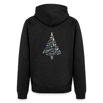 Weihnachtsbaum Kampfsport Boxen Karate Judo - Unisex Premium Bio Zip Hoodie - Schwarz - Hinten - Nico (187cm)