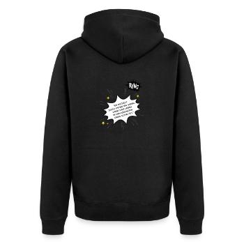 Es ruckelt immer ein wenig wenn das Leben ... - Unisex Premium Bio Zip Hoodie - Schwarz - Hinten - Nico (187cm)