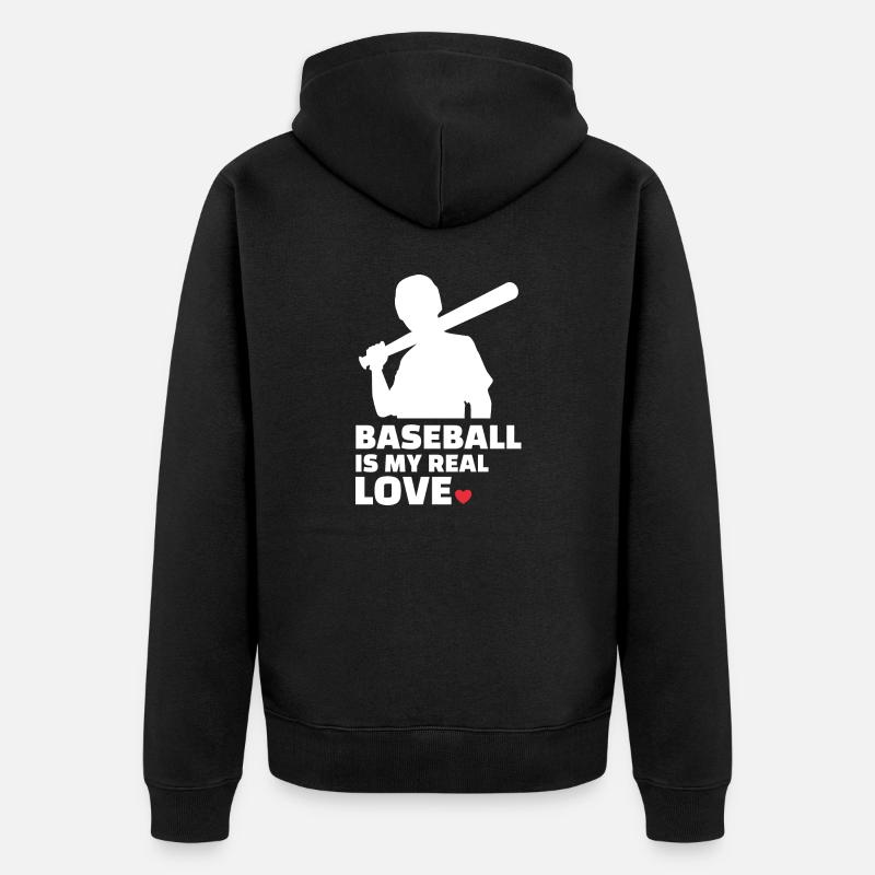J’adore le baseball élégant - Veste à capuche bio Premium Unisexe - noir