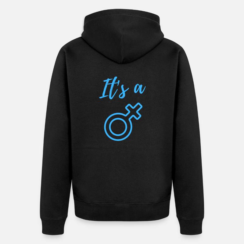 Annonce de bébé - Garçon - Grossesse - Veste à capuche bio Premium Unisexe - noir