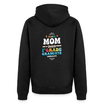 Stolze Mutter einer 1. Klasse des Abschlusses 2023 - Unisex Premium Bio Zip Hoodie - Schwarz - Hinten - Nico (187cm)