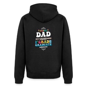 Stolzer Vater einer 1. Klasse des Abschlusses 2023 - Unisex Premium Bio Zip Hoodie - Schwarz - Hinten - Nico (187cm)