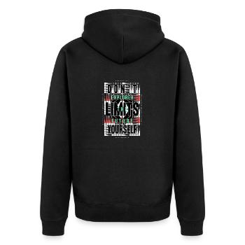 Don't limit yourself - Unisex Premium Organic Zip Hoodie - black - Back - Nico (187cm)