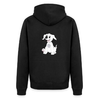 Seated dog - white - Unisex Premium Organic Zip Hoodie - black - Back - Nico (187cm)