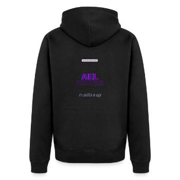 #pronounsarebeautiful ael/neutre - Veste à capuche bio Premium Unisexe - noir - Dos - Nico (187cm)