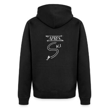 apres ski tshirt design - Unisex Premium Bio Zip Hoodie - Schwarz - Hinten - Nico (187cm)