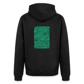Doodle Paragliders mint - Unisex Premium Organic Zip Hoodie - black - Back - Nico (187cm)