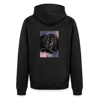 Women in Wonderland - Unisex Premium Bio Zip Hoodie - Schwarz - Hinten - Nico (187cm)