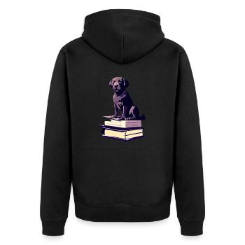 Dogs Book Read Dog Owner Dog Books Labrador - Unisex Premium Organic Zip Hoodie - black - Back - Nico (187cm)