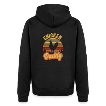Poulet Daddy Poulet Rétro Vintage Style - Veste à capuche bio Premium Unisexe - noir - Dos - Nico (187cm)