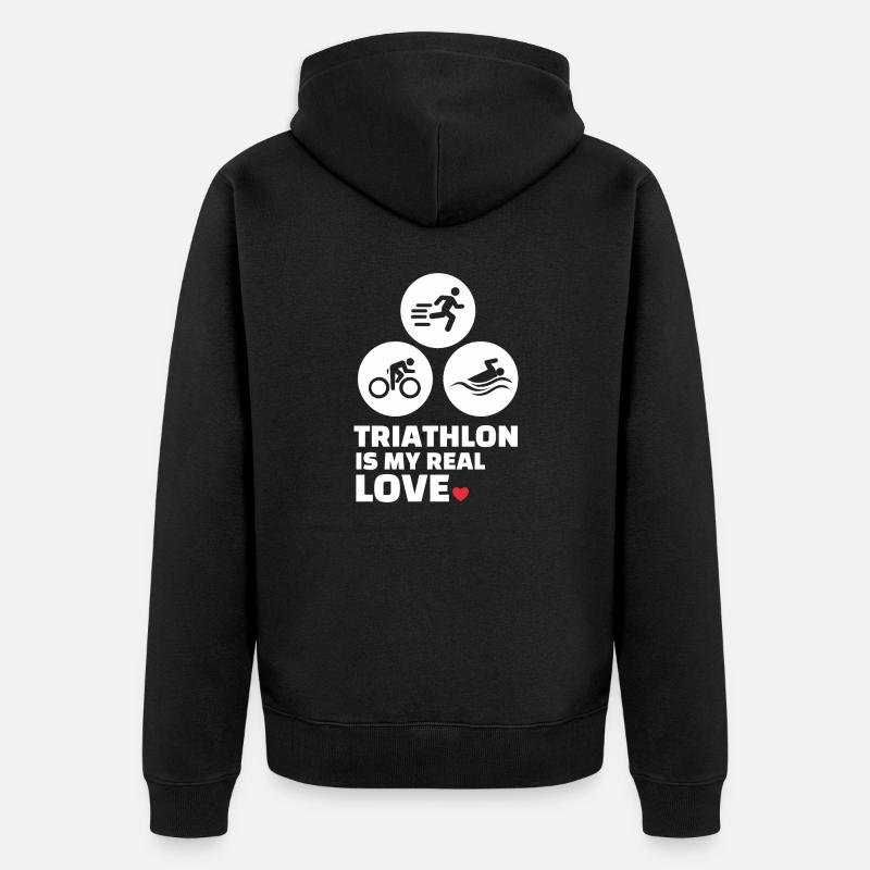 J’adore le triathlon - Veste à capuche bio Premium Unisexe - noir