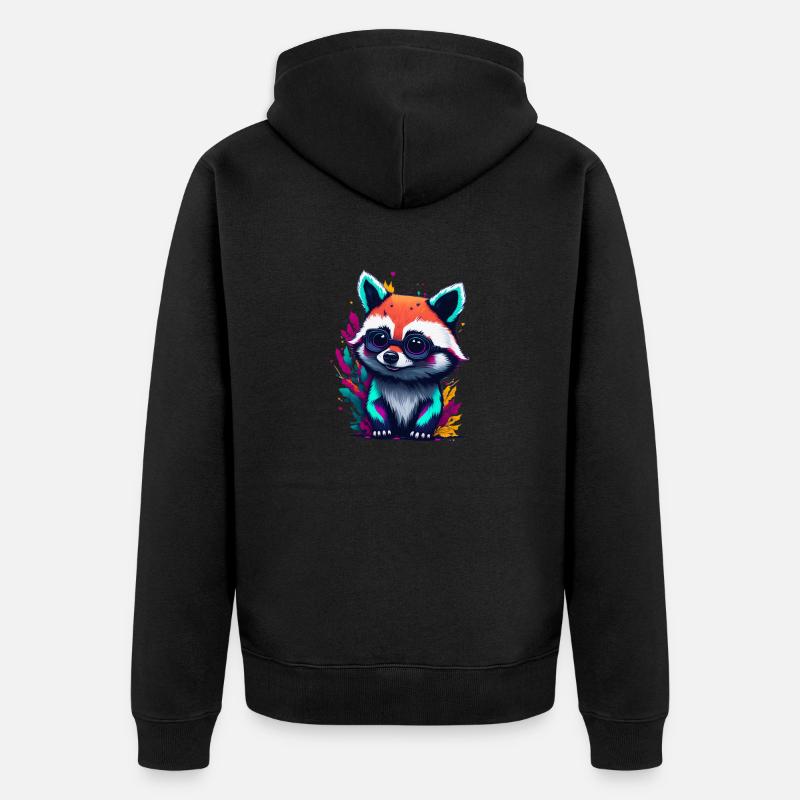 Raton laveur 1 - Veste à capuche bio Premium Unisexe - noir